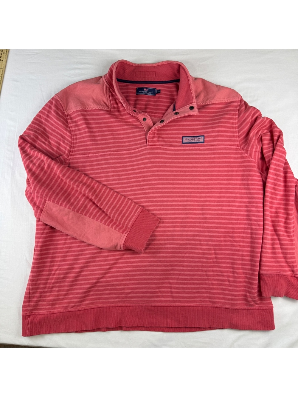 Vineyard Vines Men's Pink Striped Pullover Sweatshirt Size L